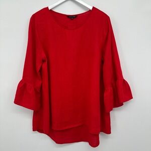 John Mark Tunic Top Shirt Blouse Size Large 100% Linen Lagenlook Minimalist‎